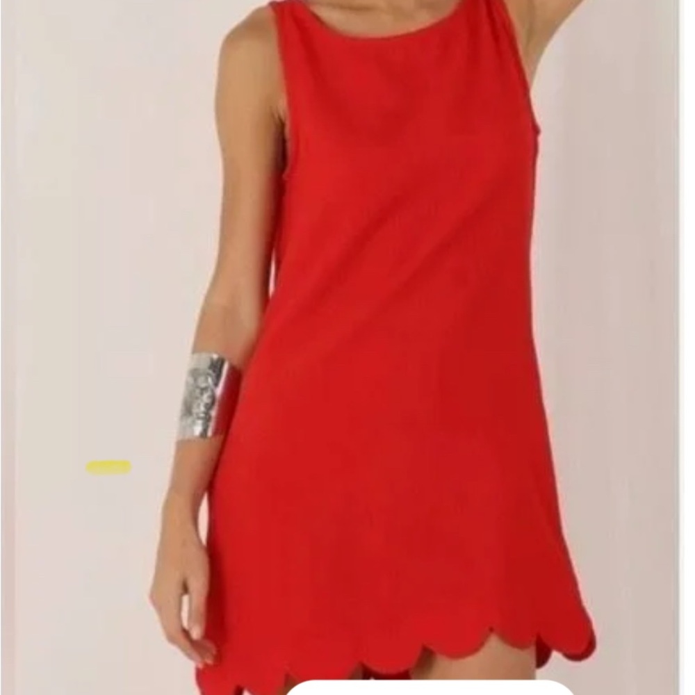 Kate Spade Sleeveless Scallop Hem Dress
